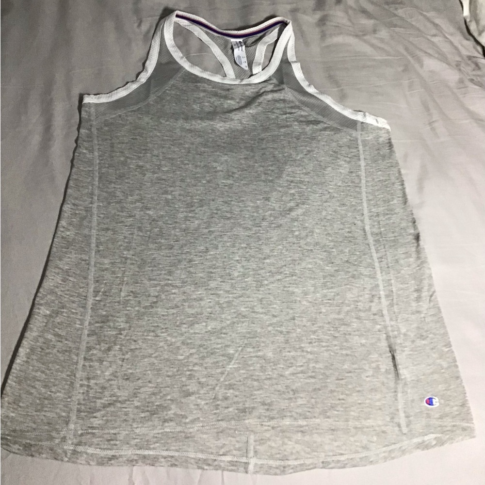 Champion Women's Light Gray Racerback Tank Top Sz M
